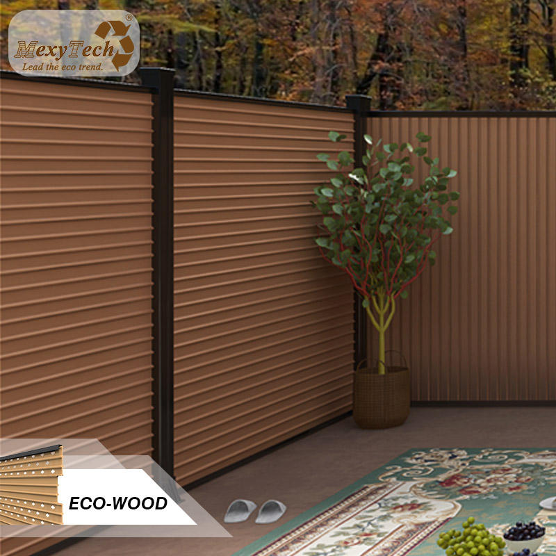Slat Wall Fence丨WPC Garden Fence丨Dark Teak Color MexyTech
